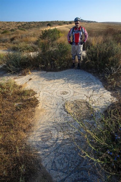 הפסיפס בשרידי מנזר ג"מאמה. צילום: אילן שחם, ארכיון הצילומים של קק"ל