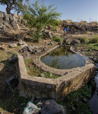 רוכבים בסינגל קצרין.  צילום: אילן שחם, ארכיון הצילומים של קק"ל