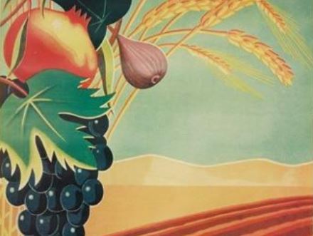 שבעת המינים בכרזת קקל. ארכיון הצילומים של קקל