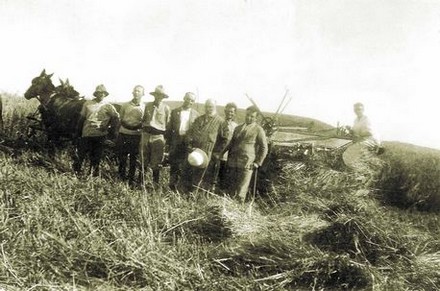 מנחם אושיסקין מבקר בכפר ויתקין. צילום: ארכיון הצילומים של קק''ל