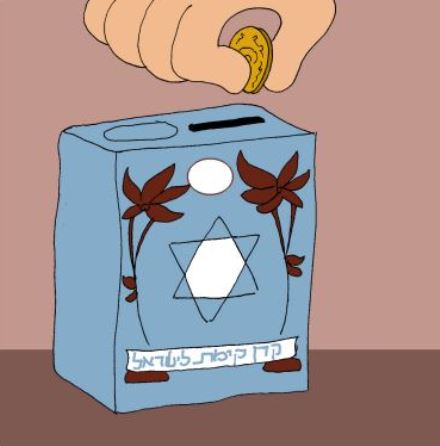 מגן דוד על קופסת קקל. נמצא עליה עד היום