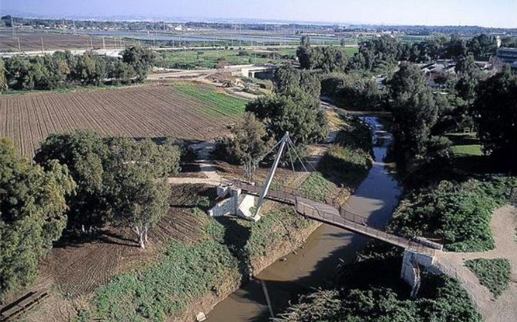 נחל אלכסנדר: צילום אוויר. צילום: אלבטרוס, ארכיון הצילומים של קק