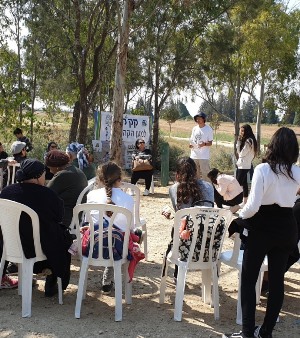 בני נוער בפעילות עם קשישים בנתיבות. צילום: קקל