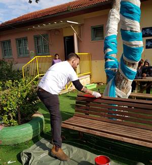 עובדי קקל בעבודות השיפוץ. צילום: מערך ההסברה של קקל