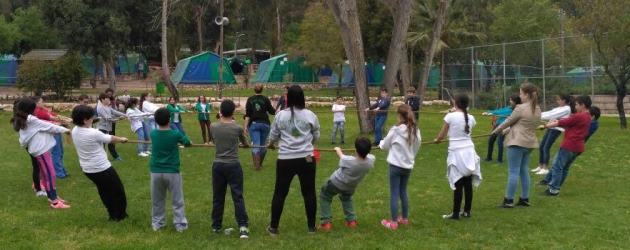 אחרי החידון התלמידים משתתפים בפעילות אתגרית – ODT. צילום: מישב רצאבי. קקל