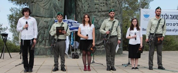 הקראת שמות ילדים שנרצחו בשואה. צילום: יואב דביר