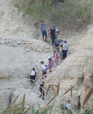 יורדים מהמצדה. צילום: רותי ביטון, מנהלת יחידת הנוער, מצפה רמון