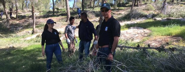 יום המעשים הטובים: תלמידי בית הספר המקיף אורט אלפורעה מנקים את יער יתיר. צילום: קקל