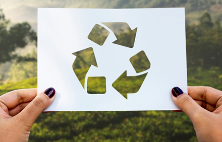 סמל מיחזור ונוף. צילום: pixabay