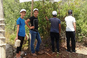 ילדים בעבודות בנס הרים. צילום: קק"ל