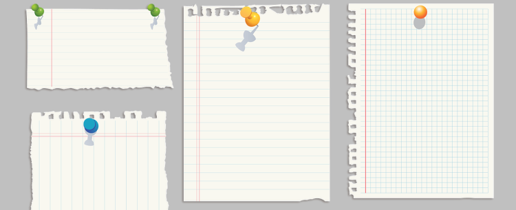 ניירות תלויים על קיר