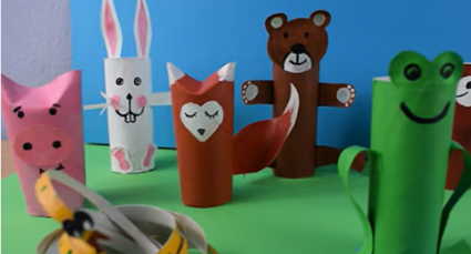 יצירה מגלילי נייר טואלט. מתוך אתר Pink Cloud