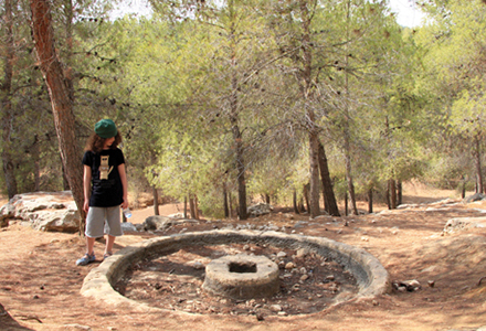בית בד בשביל המתקנים החקלאיים. צילום: יעקב שקולניק, ארכיון הצילומים של קקל