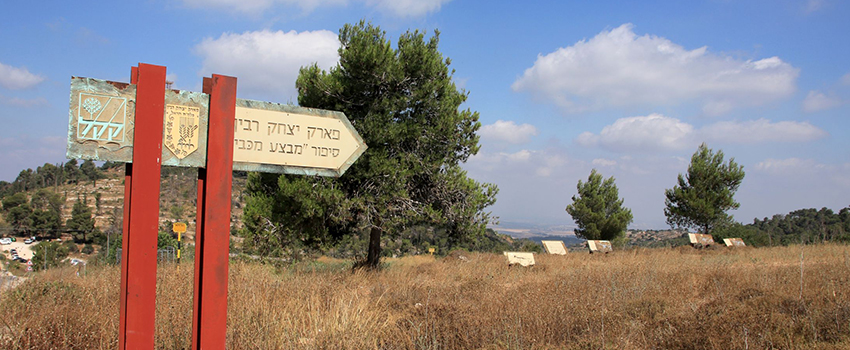 מבט מדרך העפר באזור שלטי מבצע מכבי. צילום: יעקב שקולניק, ארכיון הצילומים של קק"ל