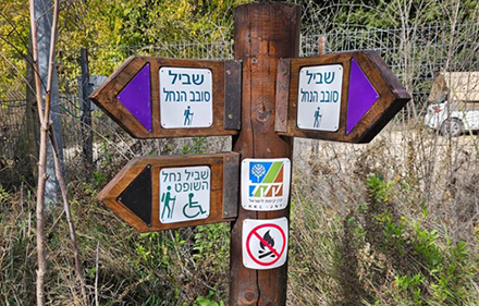 שילוט הכוונה בשביל. צילום: יעקב שקולניק, ארכיון הצילומים של קקל