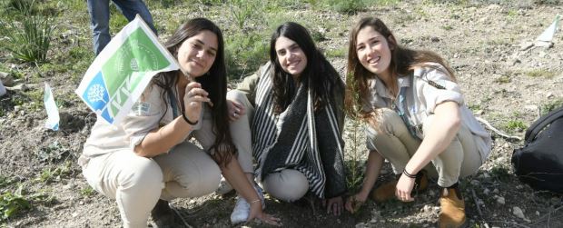נוטעים במשותף חורשה חדשה של תנועות הנוער בישראל. צילום: אבי חיון. ארכיון הצילומים של קקל