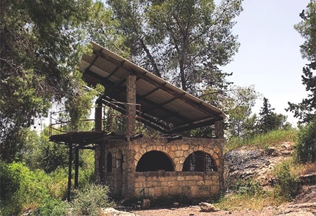 בקתת המטיילים השרופה במשמר העמק המיועדת להריסה.  צילום: איציק פלצ'י, קק"ל