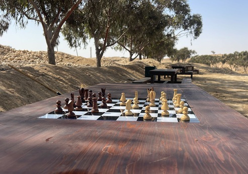 שולחן שחמט בחניון המאגורה. צילום: אורנית גינת, קקל