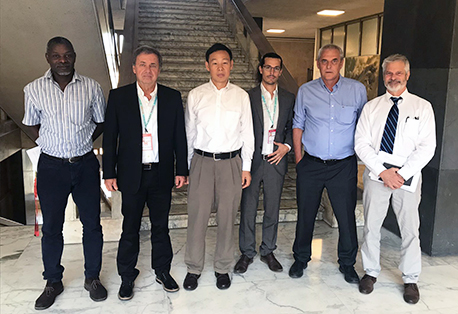 נציגי קקל לוועידה דר דוד ברנד (שני משמאל) ואסף קרואני (שלישי מימין) בפגישה עם עמיתיהם.  צילום: משלחת קקל