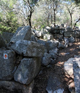 שרידי מבנה קדום בחורבת דנעילה. צילום: יעקב שקולניק