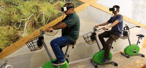 רכיבה וירטואלית ביער. צילום: יעקב שקולניק