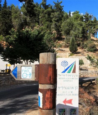 שלט הכוונה בראש שביל הארז. צילום: יעקב שקולניק